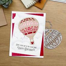 创意热气球金属切割模具，DIY剪贴簿相册和压花模板，贺卡制作工具，卡片纸切割工艺品，礼品卡制作模板模切。 - 銀色 - 查看 4