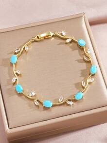 水钻藤蔓锆石叶子造型时尚手链，适合女性日常佩戴和情人节搭配 - 手鍊 - 查看 26