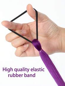 Tóc nối giả bện màu tím dài 26/28/32 inch, kiểu đuôi ngựa cài kẹp dùng cho trang phục cosplay. - Nhiều màu - Xem 7
