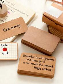 100张独特的纹理空白卡片，非常适合制作DIY牛皮纸明信片、涂鸦、书签、留言卡、闪卡、礼品卡、礼物、学校用品、可爱文具、情人节礼物、代金券、教师用品、课堂用品等。 - 彩色 - 查看 9