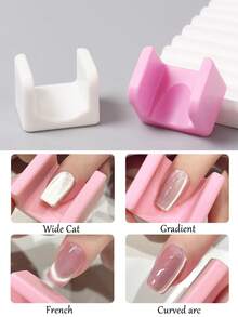 5D磁性猫眼美甲凝胶指甲油磁棒，U型磁条，白色、粉色、黑色可选，适用于DIY法式美甲 - 彩色 - 查看 4