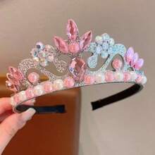 1pc Girls' Cute Princess Style Crystal Crown Headband - Hairband - View 4