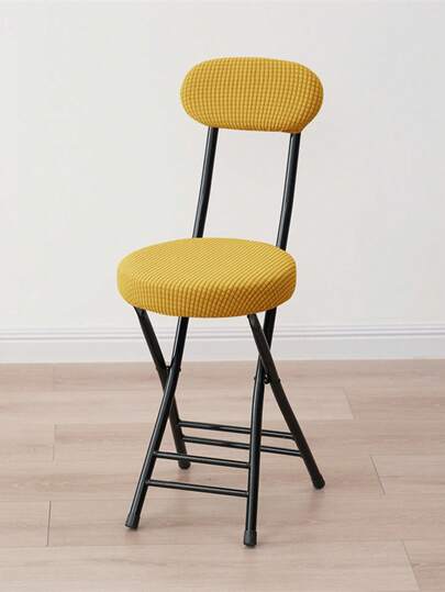 1set/4sets Solid Color Folding Chair Covers With Backrest Cover Anti-Dirty Jacquard Fabric Dining Chair Slipcovers For Kitchen Hotel Wedding Party Restaurant