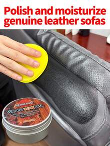 Leather Care Wax, Sofa Seat Leather Conditioner (With Polishing Sponge), Specially For Leather Goods, Used For Nourishing And Polishing Leather Bags, Shoes, Sofas, Particularly Suitable For Caring For Leather Of Any Color, Can Enhance The Luster Of Leather Goods Of Any Color.,Shoe,Spring Summer Picks,Brides Maid Gifts,Room,Bedroom Decor,Beach,Travel,For Men,For Women,Vacation,Women's Day,Travel Essentials,Wedding Favours,Y2k,Bedroom,Car Accessories Women,Kitchen Decor,Wedding,Y2k,Party,Mother's Day Gift,Bedroom Decor,Garden,Kitchen Decor,Summer,Beach,Travel Essentials,Room Decor,Squishy,Graduation - Yellow - View 5