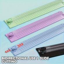 1 A3/A4 Portable Paper Cutter, Easy To Operate Precision Cutting Tool For Schools, Homes, And Offices - Made Of Durable Plastic Material - 1 Piece Purple - View 4