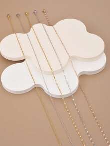 1pc Minimalist Stainless Steel Necklace Chain For Women, Versatile Pendant Necklace, Lip Chain, Cross Chain, Gold Chain, Silver Chain, Valentine's Day Gift, Gift For Friends - Pendant Chain - View 12