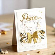 Creative Grid And Bow Metal Cutting Dies, DIY Scrapbooking Album And Embossing Stencil, Greeting Card Making Tool, Card Paper Cutting Crafts ,Gift Card Making Template Die Cuts. - Silver - View 1