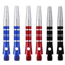 HUANQU 43mm 4-Linien gerillter drehbarer Aluminiumlegierung Dartschaft, 6er Set - 360° drehbare austauschbare Zubehörteile, Mehrfarboptionen, präzises Werfen, perfektes Geschenk zum Valentinstag, Neujahr usw. - Verschiedenfarbig - Übersicht 2