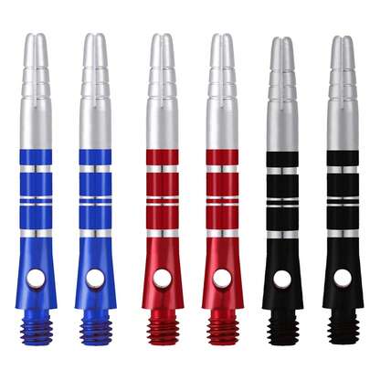 HUANQU 43mm 4-Line Grooved Rotatable Aluminum Alloy Darts Shaft, 6pcs Set - 360° Rotatable Interchangeable Accessories, Multi-Color Options, Precise Throwing, Perfect Gift For Valentine's Day, New Year, Etc.