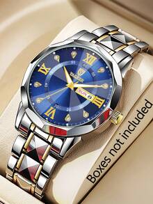 1只男士合金表带日历手表，无表盒，适合运动、商务、休闲场合佩戴，适合成功人士。 - 彩色 - 查看 5