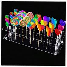 1 Piece Acrylic 21 Hole Square Transparent Acrylic Lollipop Display Rack, Wedding Display Rack, Party Dessert Candy Placement Rack - Multicolor - View 1