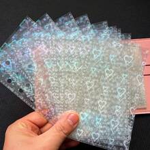 10pcs Replacement Inner Pages, Transparent Pages, 3D Embossed Sticker Album, Sticker Album, Leaf-Shaped Album Replacement Pages For M5/A7/A6