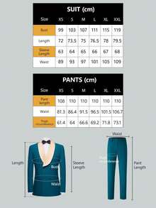 Men's Suit Shawl Lapel Double-Breasted Blazer & Pant Set - Formal 2-Piece Tuxedo With Wafer Knit Texture For Weddings & Black Tie Events - Màu xanh bạc hà - Xem 5