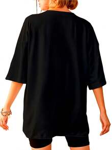 Camiseta Oversized Explore Moda Urbana Street Unissex DTF ref4499 - Preto - Visão 3