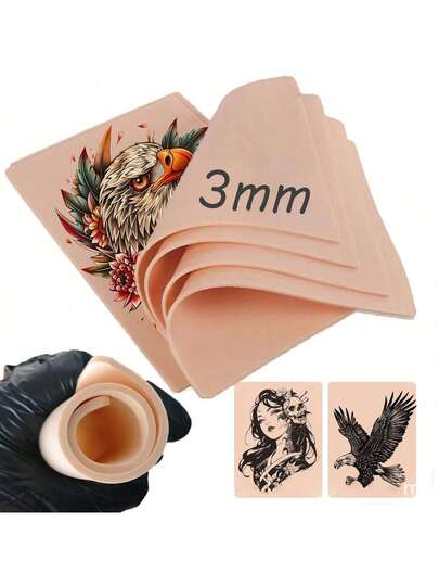 1pc/5pcs/10pcs/20pcs Tattoo Practice Skin, Silicone Practice Skin, Microblading Practice Skin, Blank Practice Skin, Suitable For Tattoo, Eyebrow Embroidery, Tattoo Practice Tools For Beginner