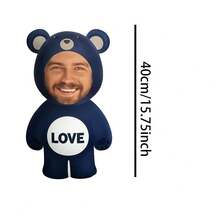 Customized Throw Pillow, Personalized Photo Pillow As Gift, And Couple Pillow With Groom's Image Printed - Black Bear - View 13