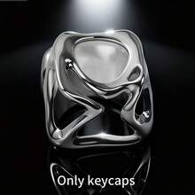 1个液态金属电镀键帽，电镀工艺，交叉界面，ABS材质 - 銀色 - 查看 4