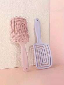 2支/1支防毛躁发梳，女士长发按摩梳，镂空设计，家用，美发工具，沙龙必备 - 彩色 - 查看 8