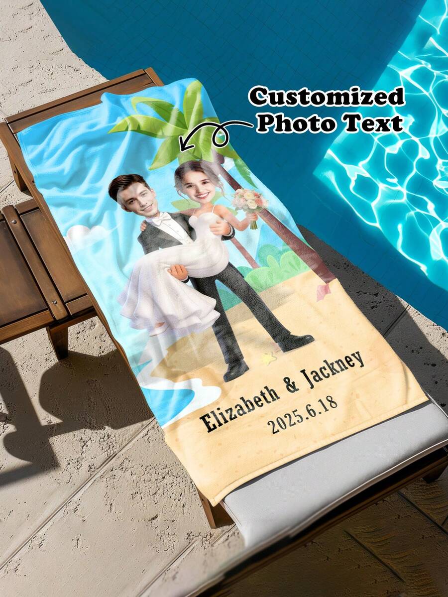 Customized Beach Scarf Personalized Funny Photo Towel, Personalized Beach Scarf For Wedding, Customized Beach Scarf, Customized Bath Towel, Personalized Towel, Customized Beach Scarf With Photo Image