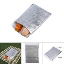 10pcs set Disposable Aluminum Foil Insulated Food Storage Bag Thermal Cooler Silver (25 * 30cm) - Multicolor - Ver 6