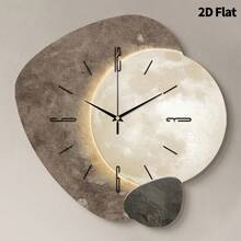 1个2D立体星球彩色积木静音挂钟，超静音石英机芯，无滴答声，适合装饰客厅、卧室、办公室、厨房和咖啡厅，是馈赠亲朋好友的完美家居装饰礼物。