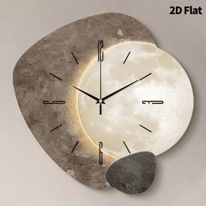 1pc 2D Textured Planet Colorful Block Silent Wall Clock, Super Quiet Quartz Movement, No Ticking Sound, Suitable For Decorating Living Room, Bedroom, Office, Kitchen And Cafe, Perfect Home Decor Gift For Friends And Family