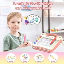 Magnetic Drawing Board For Kids - Toddler Toys For Age 3+ Boys Girls - Educational Learning Toys For Over 3 Year Old Birthday Gifts - Green - View 5