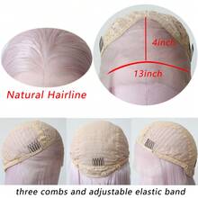 ZigZag Hair 13x4 Lace Front Wig, Synthetic Heat Resistant Fiber High Temperature Silk No Glue Wig, Pre-Plucked Natural Hairline, Long Straight Hair Suitable For Women's Daily Wear, Parties And Cosplay - Multicolor - View 4