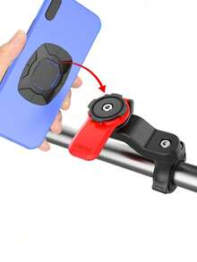 1pc Black & Red ABS Mountain Bike Motorcycle Bicycle Phone Holder, Cycling Phone Navigation Bracket