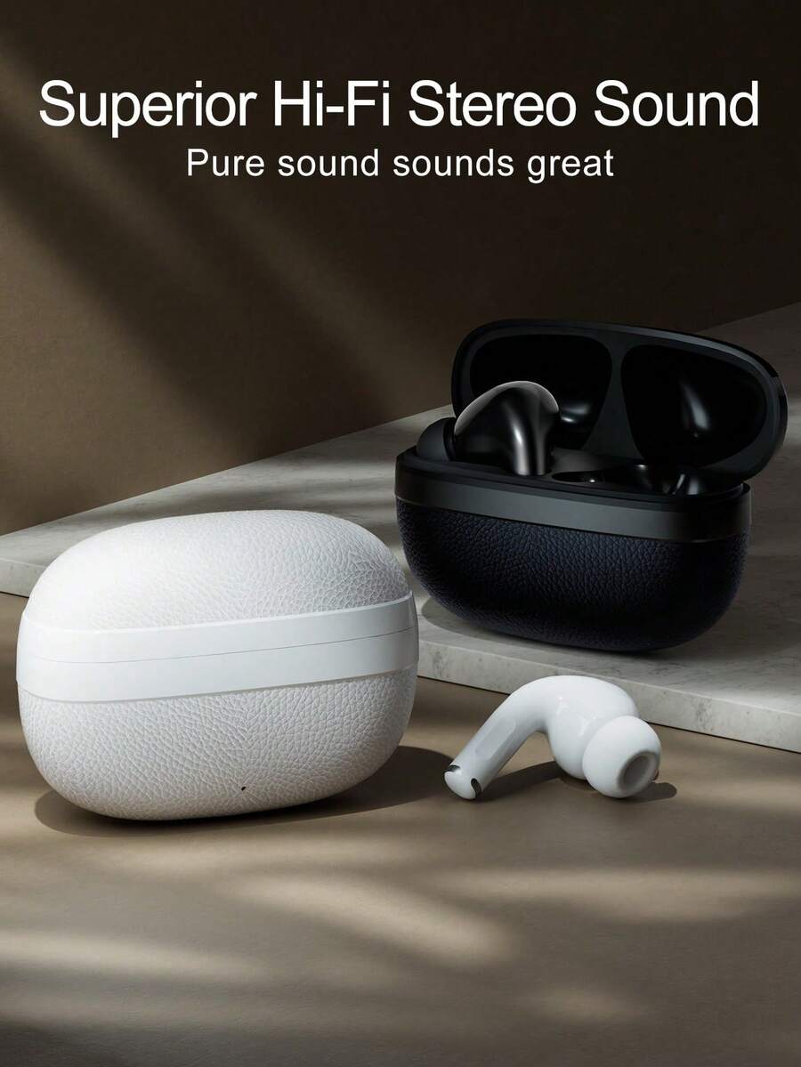 真无线耳机、无线耳塞、耳机、真无线蓝牙耳塞、蓝牙5.3耳机、防汗、带充电盒、电池续航时间长达24小时、兼容苹果和安卓系统、电池容量（180毫安时） - 彩色 - 查看 1