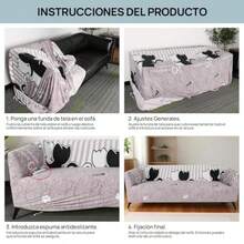 Funda para Sillonescon Funda de Almohada Funda de Sofa 3 Plazas Cubre Sillones Sala Ajustables Sofa Cover 360° Cobertura Funda para Sofá de Supersuave y Elástica Lavable a máquina - Bohemia - Ver 7