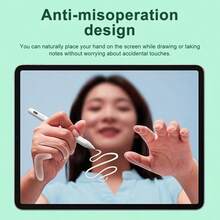 1pc Universal Capacitive Stylus Pen, High Precision And Sensitivity For Painting, Writing And Screenshotting On Tablet And Smartphone Screens, Compatible With IPhone 17 Pro Max/17 Pro/17/Air/16/15/14/13/12/11 Series, IPad Series - White - View 2