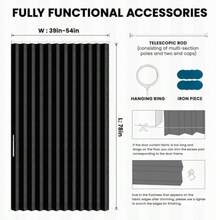 AJAZZ - Cortina de acordeón invisible para puerta de acordeón puerta de interior magnética para recámara sala de estar puerta juego de cortinas incluidas barra 1 paquete 54 de ancho x 78 de - 137,2An x 198,1Al cm (1 Paneles)+Negro - Ver 3