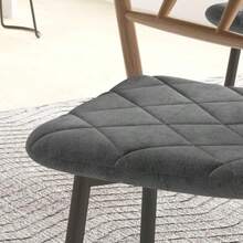 Set Of 4 Dining Chairs With Backrest, Velvet Look, Padded And With Metal Legs, For Dining Table, Grey. - Grey - View 7