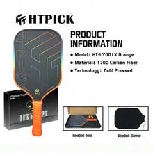 HTPICK 1 buah Raket Pickleball Serat Karbon Kawat Titanium Warna-warni, Raket Matte Bertekstur Dingin, Tebal 16mm, Sangat Ringan, Daya Ledakan yang Kuat, Cocok untuk Pemain Pemula dan Mahir - MultiWarna - View 14