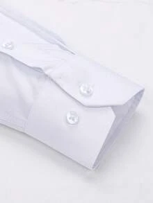 Men's Business Dress Shirts, 38% Bamboo Fiber, 62% Polyamide, Long-Sleeved, No-Iron, With A Slim Fit. Bamboo Fiber: Offers Good Moisture Absorption And Breathability, Is Comfortable To Wear And Naturally Antibacterial. It Is Wear-Resistant And Firm, Making The Shirt Less Prone To Deformation. - 白色 - 查看 3