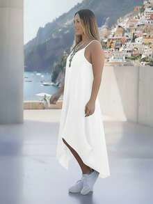Vestido Transpassado Modelo Envelope - Branco - Visão 2