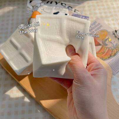 超柔软水下火锅豆腐挤压慢回弹减压玩具，柔软Q弹感官玩具 - 适合成人，完美缓解焦虑、多动症，提升办公专注力，圣诞礼物