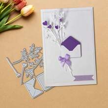 Creative Envelope Cutting Dies, DIY Scrapbooking Album And Embossing Stencil, Greeting Card Making Tool, Card Paper Cutting Crafts ,Gift Card Making Template Die Cuts. - Silver - View 4