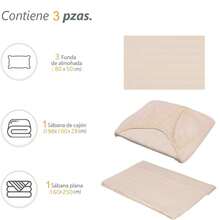 Juego de Sábanas de Microfibra Premium Tipo Satén Suaves y Frescas con Bolsillo Profundo para Cama Individual Matrimonial Queen King Incluye Sábana de Cajón Sábana Plana y Fundas de Almohada - Beis - Ver 6