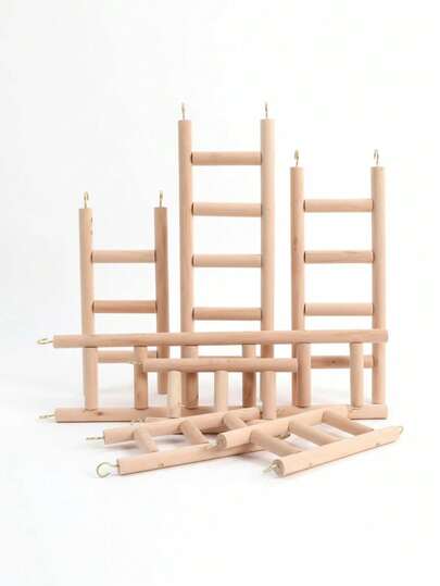 1 pieza Escalera de madera maciza para trepar para loros, disponible en múltiples longitudes, juguete para loros, hámster, pájaro, puente de madera, escalera para trepar, marco de madera, escalera para trepar, accesorios para jaula de pájaros, suministros para pájaros