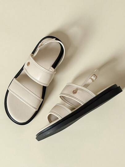 Women's Thick Sole Strap Buckle Sandals, Colorblock Retro Vacation Bohemian Open Toe, Comfortable Platform Wedge Flats, Suitable For Spring, Summer, Fall, Fashionable Outdoor Beach Wear, Elegant With Dresses, Casual Sporty