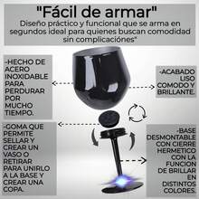 Vaso/Copa con Luz, FAB-17, Copa 2 en 1, Vaso para fiestas, Para Vino/Coctel/Jugo/Champán, De acero inoxidable, prismático armable con luz, Copa, Copa con luces de colores, Copa con luz para reuniones, Vaso de acero inoxidable, Vaso para vino, capacidad 14 Oz/410 ml. - Verde - Ver 8