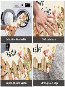 1pc Classic Rectangular Faux Cashmere White Base Area Rug, Soft & Comfortable Material, Fade Resistant After Repeated Washing, Crease Resistant When Folded, Suitable For Living Room, Bedroom, And Other Room Decor - Multicolor - View 8