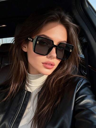 1副时尚方形镜框眼镜，女士百搭时尚眼镜