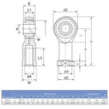 M6 M8 Female Rod End Bearing Rose Joint Right Hand Thread RH New - Silver - View 4