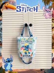 Disney 迪士尼官方授权儿童单件装缝线图案手提包，可爱卡通水桶包，轻便单肩包，可调节肩带斜挎包，适合男孩/女孩/学生，日常/购物/上学皆宜 - 藍色 - 查看 10