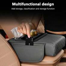 Caja de almacenamiento para reposabrazos central del coche, Caja de almacenamiento para reposabrazos del coche, Almohadilla para reposabrazos con portavasos, Organizador de almacenamiento para reposabrazos - Multicolor - Ver 4