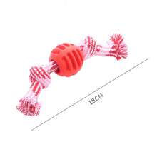 1pc Cotton Rope Knot Dog Chew Toy With Spiky Rubber Ball, Durable Teething Aid For Puppies, Teeth Cleaning Molar Stick For Small Medium Dogs, Oral Health Care Puppy Essentials - 玫紅色 - 查看 2