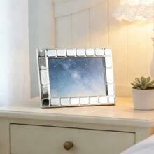 4x6/5x7 Inch Mirror Edged Photo Frame, Cubic 3D Frame, Photo/Artwork Display Stand - Silver - View 3